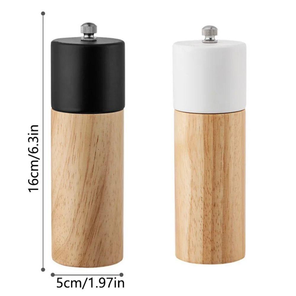 Ceramic Core Manual Salt Mills Refillable Grinding Bottle Wooden Spices Grinder Household