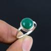 Кабошон из зеленого оникса, кольцо из стерлингового серебра 925 пробы ручной работы с уникальным дизайном, подарок на свадьбу, помолвку