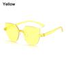 Cat Eye Sunglasses Rimless Sun Glasses For Women Trendy Transparent Candy Color Eyewear Fashion Party Costume Accessories