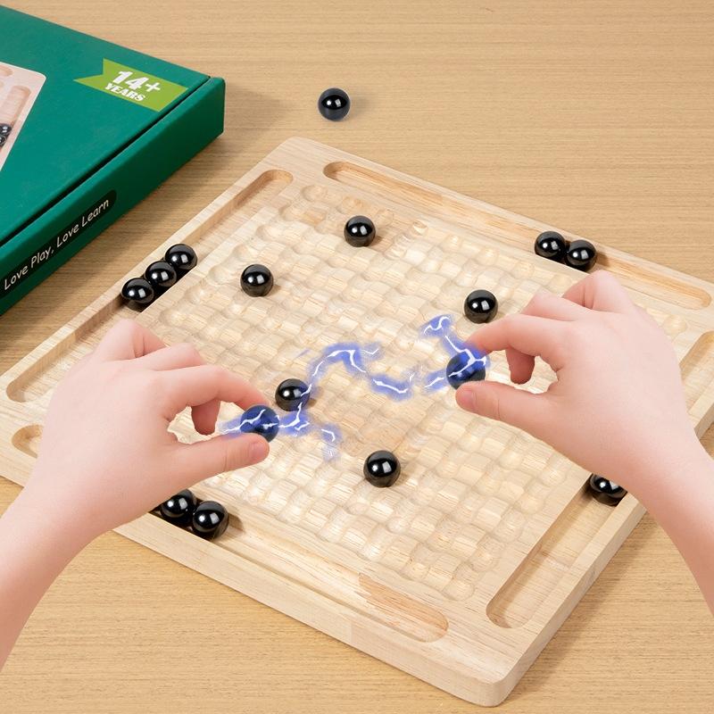 Магнитная настольная игра-битва Веселая магнитная индукционная настольная игра Образовательная деревянная интерактивная игрушка для тренировки мозга ребенка