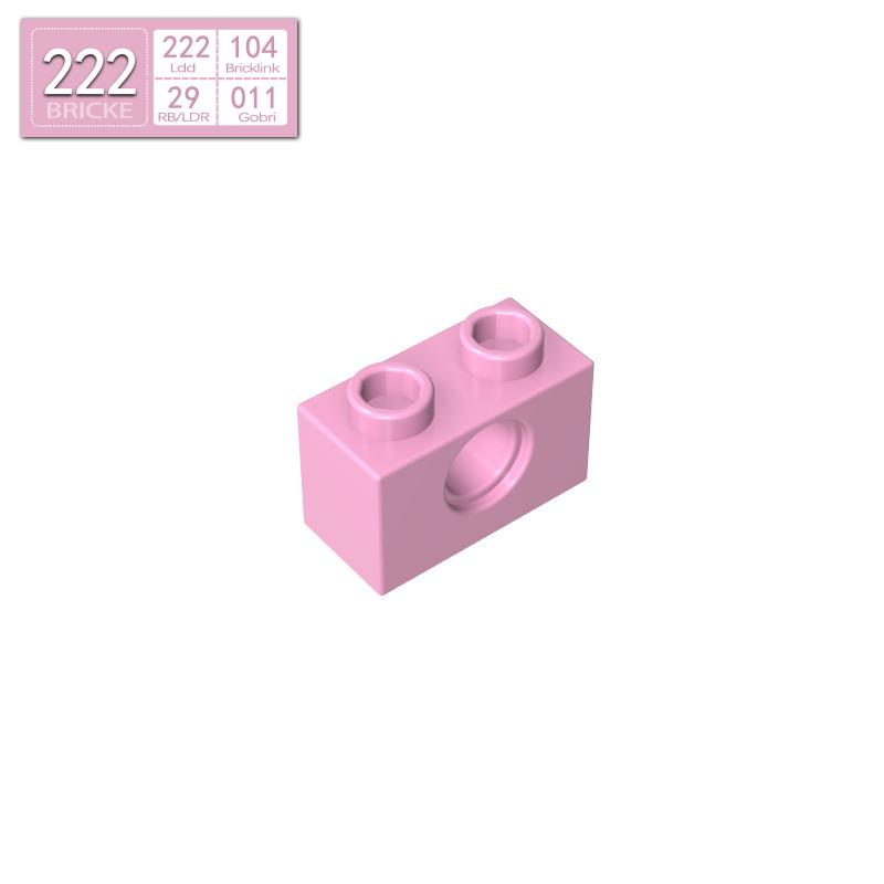 BRICKE 1x2 Brick with Hole - Compatible with Lego, MOC Loose Parts, Small Particle Building Blocks
