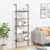 VidaXL Leaning 5-Tier Shelf Dark Brown and Black 64x35x185 Cm 336386