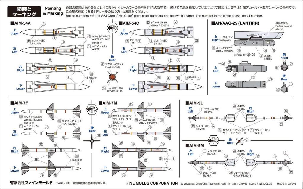 Fine Mold Aircraft Series Current US Army Aircraft Missile Set Plastic Model FP31 1/72
