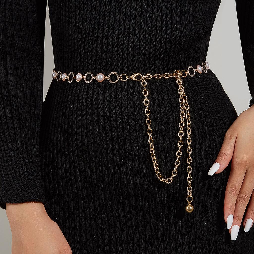 Rhinestone Waist Chain Metal Accessories Belt With Skirt Dress Waist Chain Decoration Thin Belt Tide