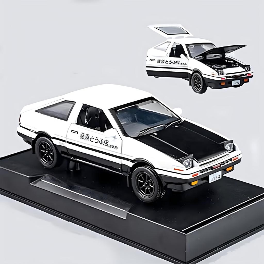 Mzexoma Initial D Toyota Trueno AE86 Сплавная литая модель автомобиля Спортивный автомобиль Игрушка для детей и Тип игрушечной машины Взрослые, Инерционный (Черный А)