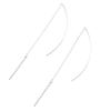 [Jewelry Shop M] Earrings Ladies Long Curve Chain American Earrings Compatible with Metal Allergies Silver Bar Stick Nifam04 R
