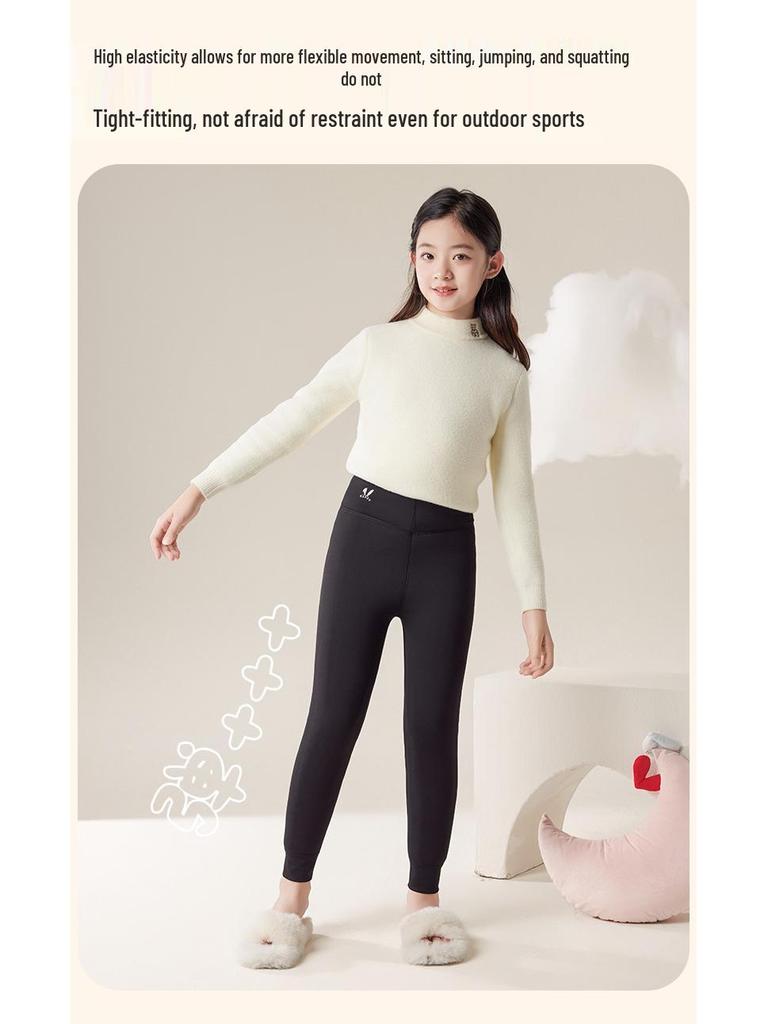 Зимние очень теплые брюки школьной формы для девочек и мальчиков - Теплый хлопковый внутренний слой с защитой талии и колен