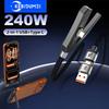 2 в 1 USB Type-C 240 Вт Кабель для быстрой зарядки Складной держатель Type-C Быстрое зарядное устройство Линия USB Подставка для мобильного телефона