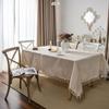 Polyester Linen Solid Color Dining Table Cloth Tassel American Style Beautiful Tablecloth Household Rectangular Cover Cloth