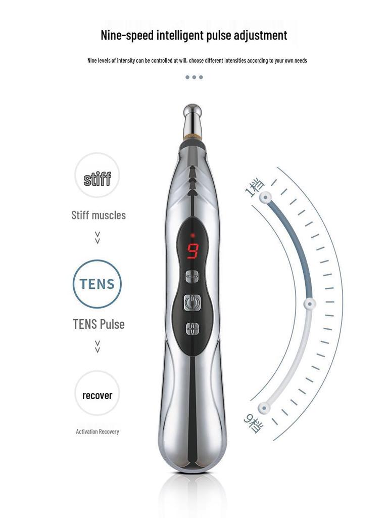 Перезаряжаемая умная массажная ручка для акупунктурных точек - Мини электрический акупрессурный стик