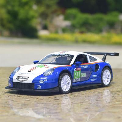 Porsche 911 GT3 RSR Match Version Моделирование Литые игрушечные машинки Звуки и свет Инерционный автомобиль 1:32 Сплавная Модель Суперкара