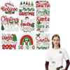 Christmas Pattern Heat Transfer Sticker Print Decal Sheet Parches Ropa Clothes Stickers Heat Press Appliqued Diy Hoodies Sticker