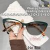 Elegant Cat Eye Photochromic Reading Glasses Women New Vintage Color Changing Presbyopia Glasses Outdoor UVProtection Sunglasses