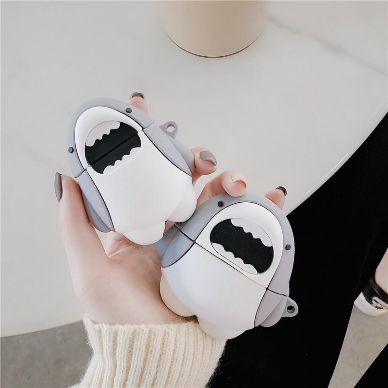 Мультяшный Акула Милый Чехол для Airpods Pro 1 2 3 Силиконовый Мягкий Защитный Чехол Для Наушников Airpods 1 2 Pro Наушники Зарядный Чехол