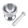 Stainless Steel Mortar Pestle Beans Garlic Spices Foodstuffs Grinder Kitchen Tool with Lid