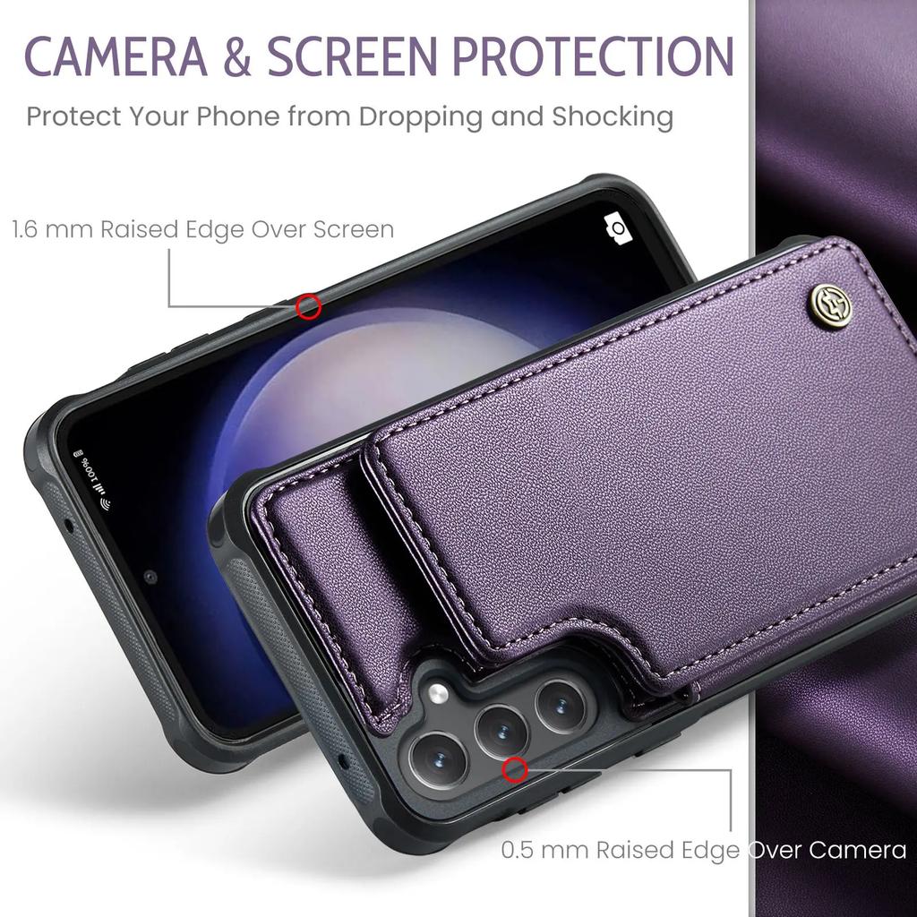 Для Samsung Galaxy S23 S22 S21 S20 Ultra Кошелек-чехол с держателем для карт и RFID-блокировкой из полиуретана с подставкой и магнитной застежкой