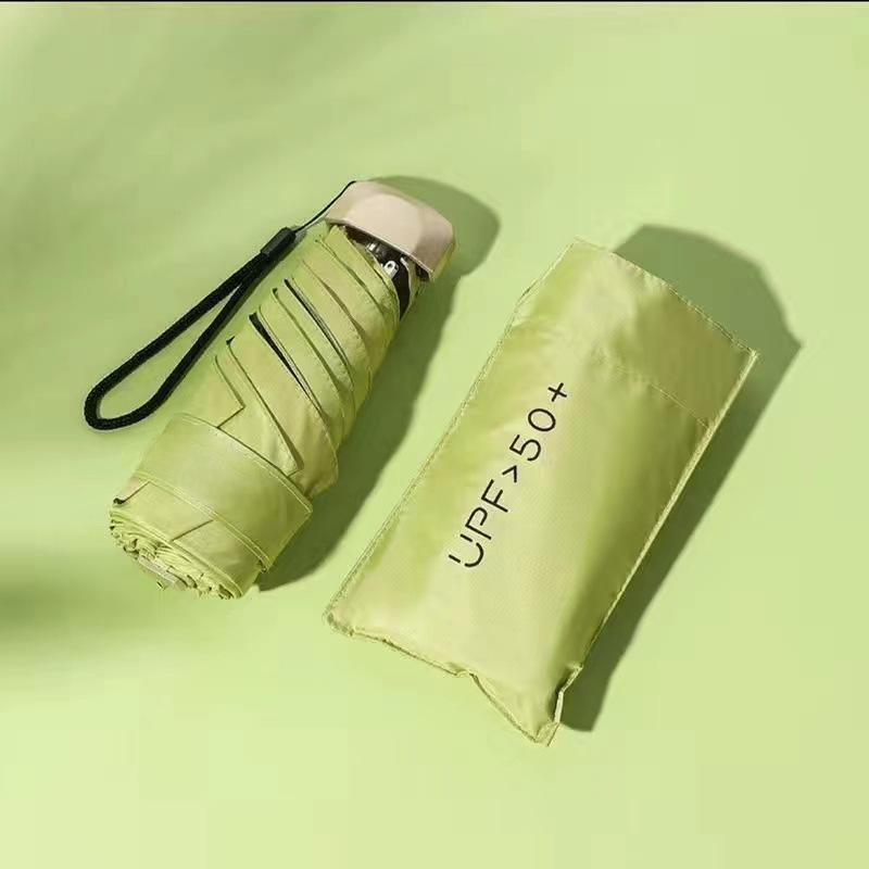 Mini Sun Umbrella Small Pocket Rain Travel Umbrella Vinyl Folding Umbrella UV Protection Sun Shade Pocket Parasol Capsule