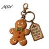 Small Gift for Friends Christmas Keychain with Box, Cute Santa Claus Snowman Highland Cow Tree Hanging Ornament Reindeer Bag Charm, Holiday