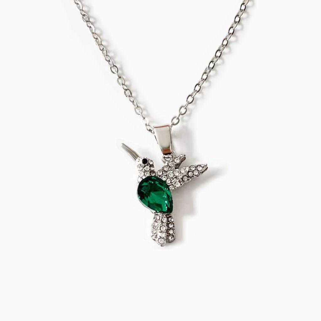 Vintage Crystal Animal Hummingbird Necklaces Fashion Luxury Gold Color Clavicle Chain Birds Necklaces & Pendants with Paper Card