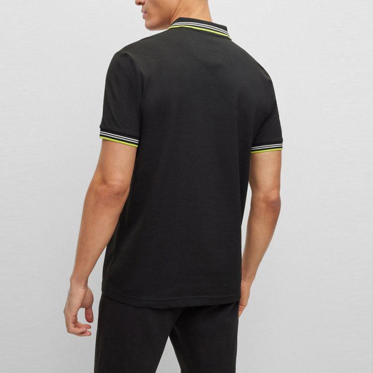 HUGO BOSS Polo Shirts Men's Black Polo Collar Moderate Straight Fit 50469245-006