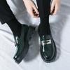 Fashionable Men's Spring Classic Green Thick Sole Lefu Shoes Brand Men's Comfortable Anti Slip Round Head Formal Leather Shoes