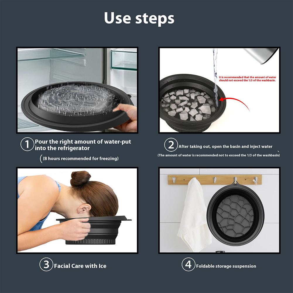 Складная чаша, компактная силиконовая форма для льда, устойчивая к низким/высоким температурам, переносная ванна для ухода за кожей для подтяжки кожи