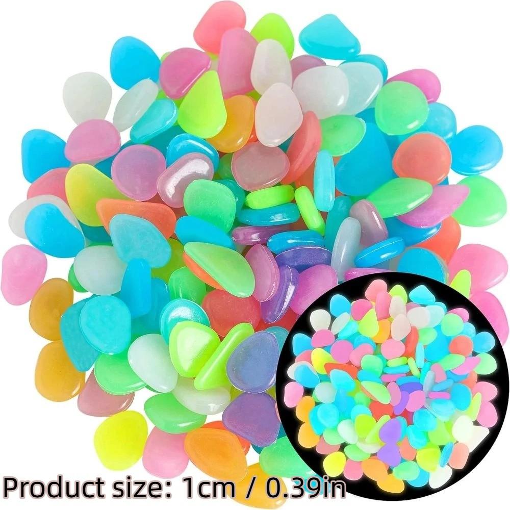 400Pcs Resin Glow in The Dark Garden Stones Waterproof Night Guide Pebbles Garden