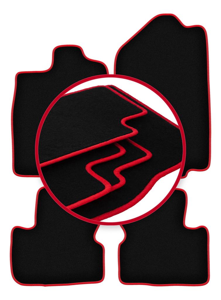 Велюровые коврики с красной окантовкой для: Opel Calibra купе (1989-1997)