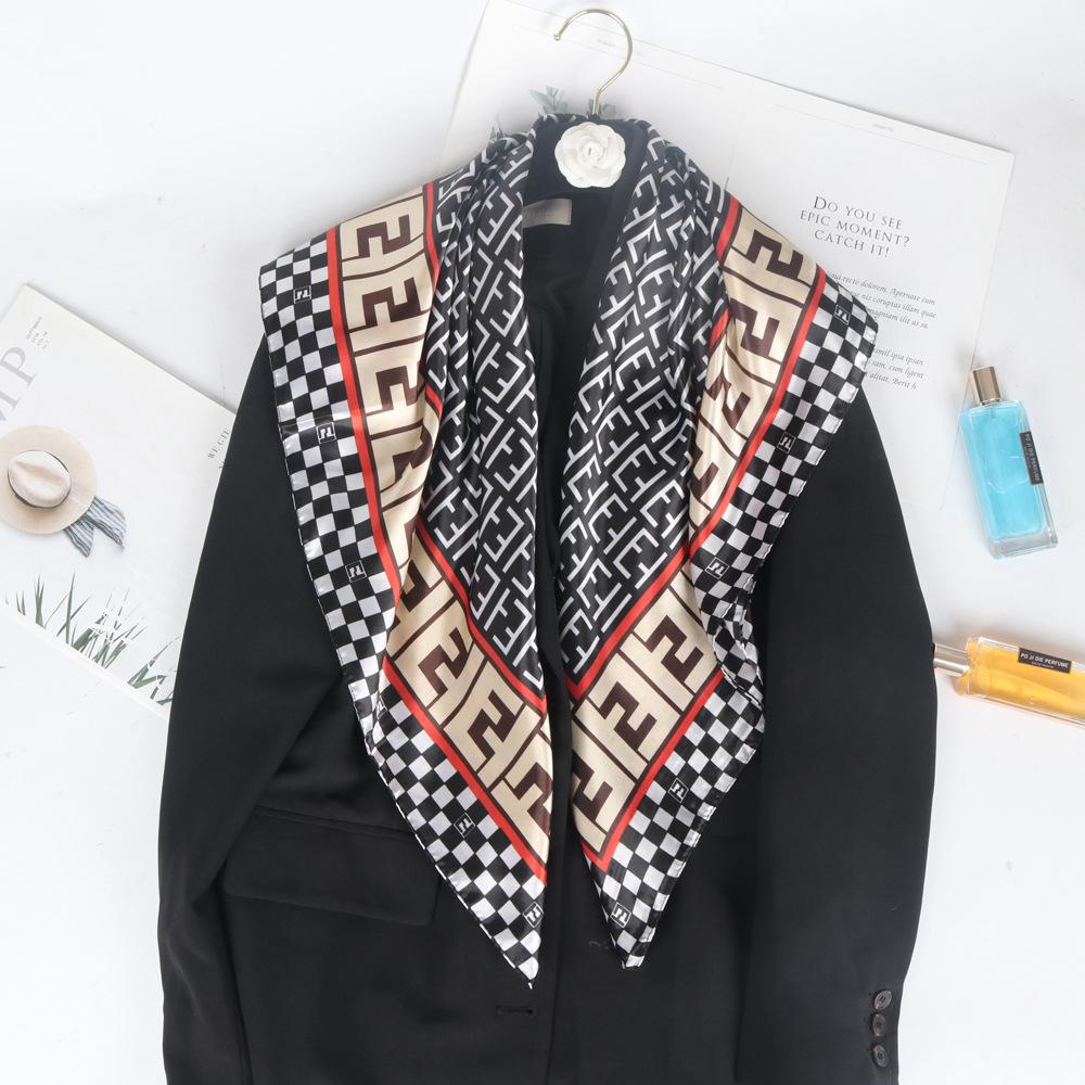 High-quality Luxurious Silk Scarves Headband Scarfs Neck Scarf For Women Chain Silk Scarf Women's Decorative Shawl