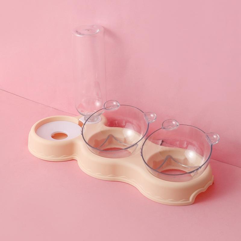 Миска для домашних животных, автоматическая кормушка 3-в-1, миска для еды для собак и кошек с фонтанчиком для воды, двойная миска для питья, приподнятая подставка, миски для посуды для кошек