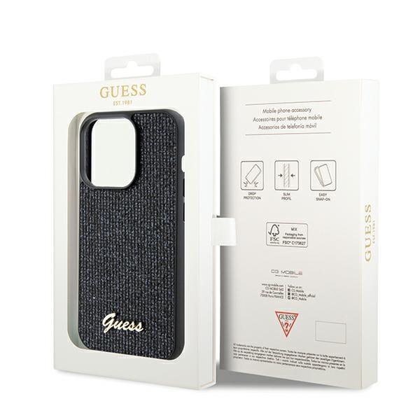 Etui do iPhone 14 Pro Max Guess Disco Metal Script Czarne