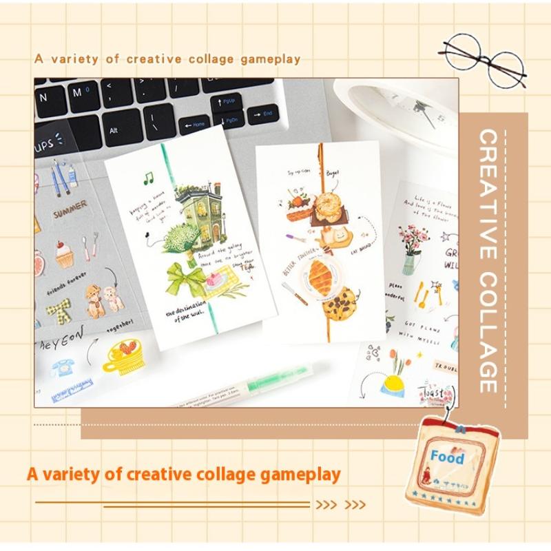 6 штук наклеек для планера 'Любовное письмо' - Милые питомцы, водонепроницаемые наклейки для DIY поделок, журнала, скрапбука, бутылок для воды, ноутбуков