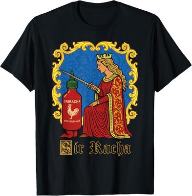 Дизайн футболки Sir Racha Pun для гурманов, любителей острых соусов, мемов, унисекс
