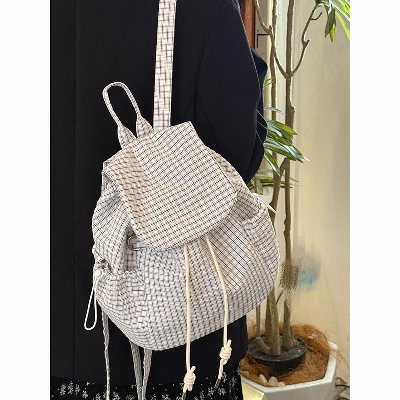 Школьная сумка женская Ins Plaid Sen Fresh Sweet Girl Heart Backpack Высокий уровень внешнего вида для студентов колледжа класс Маленький рюкзак