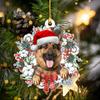 Acrylic Santa Hat Cat Dog Pig Hanging Christmas Decorations Christmas Tree Ornaments  Holiday