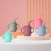180ml Learning Drinking Cup Safe with Cover Straw Perfect Fitting Anti-drop Silicone Double Ear Baby Sippy Cup Kids Accessories