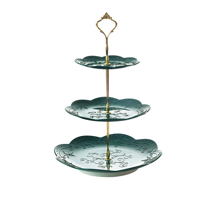 JianTe European Style 3-Tier Rotatable Dessert Fruit Plate