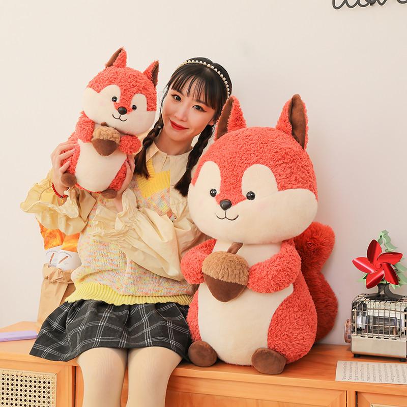 Плюшевая мультяшная игрушка-белка, милые куклы-мягкие животные, украшения, подарки для детей