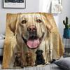 1 шт. Фланелевое одеяло с принтом собак породы Лабрадор, Высокое качество, Комфортное для всех сезонов, Декор для дома, Тепло и уют, Идеально для подарков
