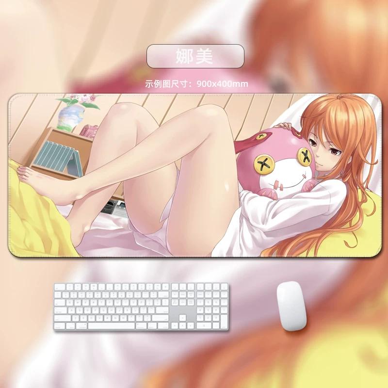 Цельный кожаный коврик для мыши  Большой Маленький Офисный Игровой Коврик для Клавиатуры Настольный Коврик Браслет из Щетины  Монки Д. Луффи  Ророноа Зоро  Декоративный настольный коврик