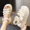 7.5CM Summer New Fashion High Heels Platform Sandals Ladies Non-slip Open-toed Beach Shoes Summer Chunky Platform Slingbacks
