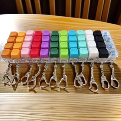 Забавные DIY колпачки для клавиш Клавиатура Непоседа Снятие стресса Кнопка для пальца 4-кнопочный тестер переключателей с брелоком Колпачки для пальцев Работа Офис