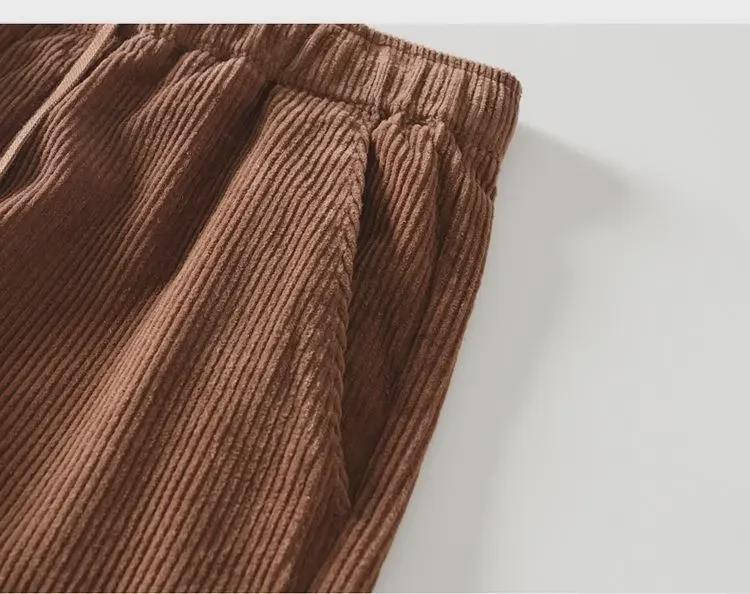 Мужские вельветовые брюки прямого кроя с эластичной талией L8235 в стиле ретро