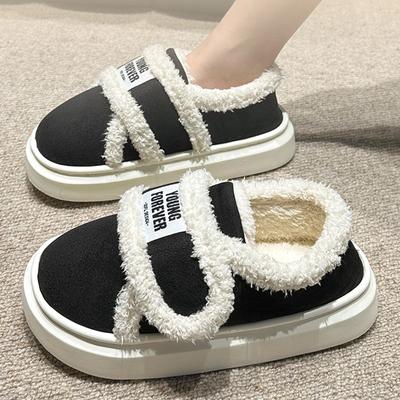 Зимняя женская теплая хлопковая обувь 2024 года, плюшевые зимние ботинки на плоской подошве с липучкой, женские ботильоны из искусственного меха с мягкой подошвой