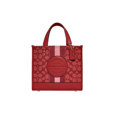 Сумка-тоут Dempsey 22 Classic Monogram на кнопке, из ткани и кожи, женская, красная C8417-IMP2Z