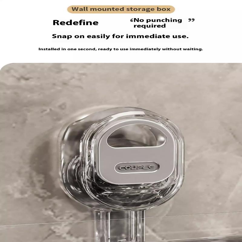 Стеллаж для хранения на присосках, прозрачный золотой, без перфорации, полка-сушилка для ванной комнаты, настенный органайзер