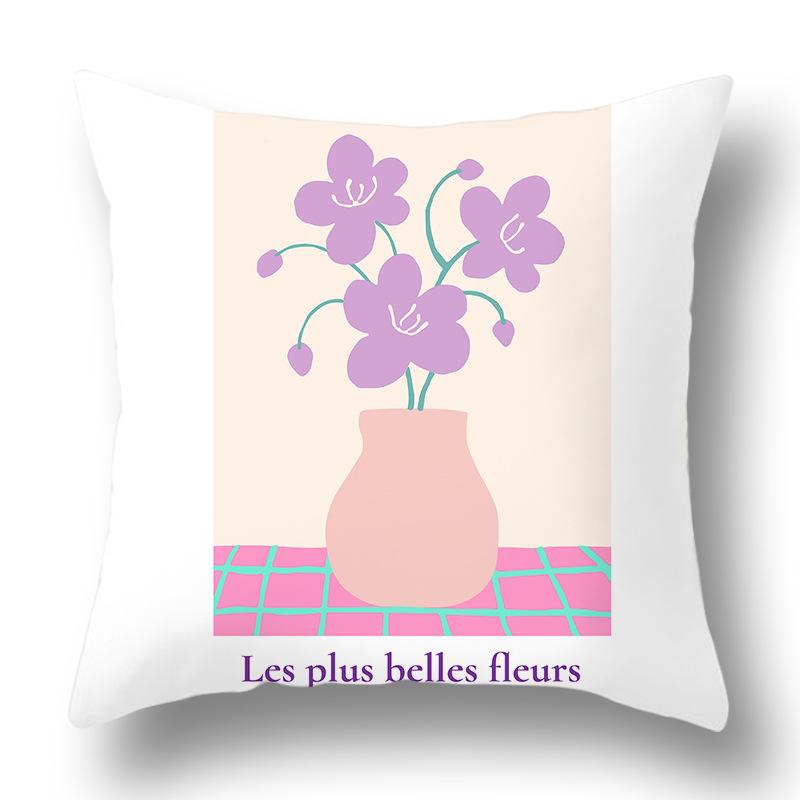 Фиолетовая наволочка с живыми цветами, для дома, дивана, прикроватная, для офиса, девчачье-розовая наволочка