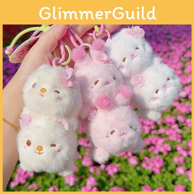 Creative Cherry Blossom Kitten Bear Rabbit Overlapping Plush Pendant Doll