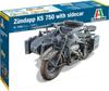 PLATZ Italeri WW2 German Zundapp KS750 Sidecar Plastic Model IT7406 1/9
