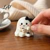 Small Ghost Sculpture Halloween Resin Figurine Creepy Witch Hat Statue Desktop Statue Pumpkin Reading Ornament for Holiday Party Decoration Figurine